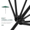 Outsunny 3(m) Garden Parasol Umbrellas, Outdoor Sun Shade with 8 Ribs, Tilt and Crank Handle for Balcony, Bench, Garden, Green