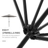 Outsunny 3(m) Garden Parasol Umbrellas, Outdoor Sun Shade with 8 Ribs, Tilt and Crank Handle for Balcony, Bench, Garden, Light Grey