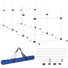 PawHut Dog Agility Equipment Training Height Adjustable Jumps Hurdle 4 Pieces with Carrying Bag for Outdoor, White