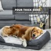 PawHut Dog Sofa Bed Pet Bed Dog Mattress with Removable Washable Cover, Anti-Slip Bottom, for Large Sized Dogs, 120L x 80W x 22Hcm - Charcoal Grey