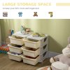 HOMCOM Kids Storage Units with 6 Drawers 3 Tier Chest Vertical Dresser Tower Toy Organiser for Nursery Playroom Kindergarten Cream