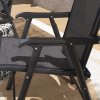Outsunny Set of 2 Folding Garden Chairs, Metal Frame Garden Chairs Outdoor Patio Park Dining Seat with Breathable Mesh Seat, Dark Grey