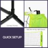 SPORTNOW 4m Badminton Net, Foldable Height Adjustable Outdoor Sports Net with Carry Bag, for Tennis, Badminton, Pickleball, Volleyball, Black and Yellow