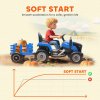 AIYAPLAY Ride on Tractor with Trailer, 12V Electric Vehicle with Remote Control, Ride on Car for Kids with Music, Shifter, Start-Up Sound for Ages 3-8 Years, Blue
