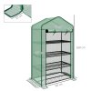 Outsunny 4 Tier Widened Mini Greenhouse with Reinforced PE Cover, Portable Indoor Outdoor Green House with Roll-up Door and Wire Shelves, 90 x 49 x 160cm, Green