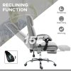 Vinsetto Office Chair with 4-point Vibration Massage and Heat, PU Leather High Back Recliner Desk Chair with Adjustable Height, Armrest, Footrest, Swivel Computer Chair for Home, Light Grey