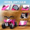 AIYAPLAY Honda Licensed Kids Electric Quad Bike, 6V Ride On Car ATV Toy, with LED Light, Horn, for 1.5-3 Years, Pink