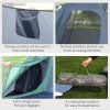 Outsunny 3-4 Person Pop-Up Camping Tent Hiking Family Travel Shelter Portable Double Layer Automatic Outdoor Olive Green