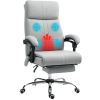 Vinsetto Office Chair with 4-point Vibration Massage and Heat, PU Leather High Back Recliner Desk Chair with Adjustable Height, Armrest, Footrest, Swivel Computer Chair for Home, Light Grey