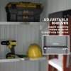 Outsunny 5x3ft Garden Shed, Steel Small Shed, Outdoor Lean-to Shed with Adjustable Shelf, Lock and Gloves for Patio, Garden, Brown with Foundation Kit