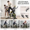 SPORTNOW Indoor Exercise Bike, Stationary Bike, Cycling Machine with Adjustable Seat and Resistance, Heart Rate Sensor, for Home Gym Workout, 8kg Flywheel, Yellow