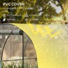 Outsunny 3 x 2 x 2m Polytunnel Greenhouse with Roll-up Door and Mesh Window, Walk-in Grow House Tent with Plastic Cover and Steel Frame, Clear
