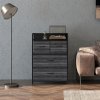 HOMCOM Bedroom Chest of Drawers, Fabric Dresser with 4 Drawers, Storage Organiser Unit with Open Shelf and Metal Frame for Living Room, Entryway
