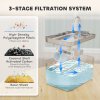 PawHut Cat Water Fountain for Drinking, 3.2L Stainless Steel Cat Fountain, Ultra-Silent, Automatic, Visible Water-Level, for Kittens, Dogs and Other Pets