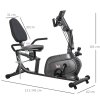 HOMCOM Recumbent Exercise Bike Recovery Exerciser, 8-Level Magnetic Resistance Stationary Bike with Pad Holder, LCD Monitor, for Indoor Cardio Workout, Black