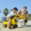 HOMCOM CAT Licensed Kids Ride on Digger Toddler Pretend Construction Play Toy Foot-To-Floor Ride-On Toy w/ Manual Shovel, Horn, Hidden Storage, for Ages 1-3 Years