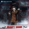 Outsunny 67 Inch Life Size Outdoor Halloween Decorations Talking Circus Clown, Animated Prop Animatronic Decor with Light Up Eyes, Laughter
