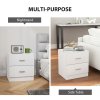 HOMCOM Bedside Table with 2 Drawers, Modern Nightstand, Cabinet Drawers Side Storage Unit for Bedroom, Living Room