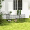 PawHut Eight-Panel Dog Playpen Puppy Pen Rabbits, Guinea Metal Crate, Pet Cage, Run Indoor, Outdoor, 61 x 61cm