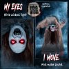 HOMCOM 100 cm Animated Halloween Broken-Back Ghost, Halloween Animatronics Swaying Female Ghoul with Creepy Screams, Glowing Eyes, Sound/Touch Activated, for Indoor, Covered Outdoor
