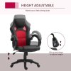 Vinsetto Gaming Chair Faux Leather Swivel Computer Racing Gamer Desk Chair for Home Office with Wheels, Red