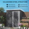 Outsunny 5 x 3ft Garden Storage Shed with Sliding Door and Sloped Roof, Lean to Outdoor Equipment Tool Shed for Garden, Light Grey