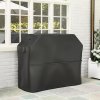 Outsunny BBQ Cover for Rectangular Gas Grill, 600D UPF30+ Oxford Fabric Barbecue Cover for Waterproof Protection Rip-Proof, with Windproof Hook and Loop Fasteners, Vents, 147 x 61 x 122 cm, Black