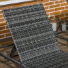 Outsunny Rattan Sun Lounger Set of 2, 5-Level Adjustable Garden Lounger Recliner with Cushion and Headrest, Outdoor Reclining Sunbed, Steel Frame Garden Chair for Patio, Beach, Terrace, Dark Grey