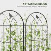 Outsunny Set of 2 Metal Garden Trellis, Decorative Trellis Panels for Climbing Outdoor Plants, Vegetables, Vines, Flowers, 150 x 50 cm, Bird Design