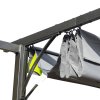 Outsunny 3 x 3(m) Metal Retractable Pergola, Garden Gazebo Metal Pergola Canopy Outdoor Sun Shade Shelter for Party BBQ, Grey