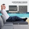 Outsunny 6 Pieces Rattan Garden Furniture Set, 5 Seater Sectional Garden Corner Sofa Set with Glass Top Coffee Table, Cushions and Pillows, All-Weather Wicker Conversation Furniture, Mixed Grey