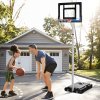SPORTNOW Height Adjustable Basketball Hoop and Stand w/ Plastic Backboard and Weighted Base, Portable on Wheels, 2.6-3.1m, White