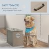 PawHut Raised Dog Bowls, Pet Feeding Storage Station with Two Stainless Steel Bowls, Base, for Large Dogs, Grey