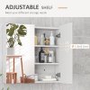 kleankin Bathroom Mirror Cabinet, Wall Mounted Bathroom Storage Cupboard with Adjustable Shelf, 60W x 15D x 60Hcm, High Gloss White