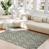 HOMCOM UV Resistant Indoor & Outdoor Area Rug, Easy-Cleaning Machine Washable Rug with Geometric Pattern for Patio, Garden, Kitchen, Bathroom or Living Room, 170 x 120 cm, Grey