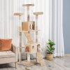 PawHut Cat Tree for Indoor Cats, 173 cm Cat Tower Scratching Post, Tall Climbing Tower, Activity Centre House, Cream
