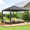Outsunny 3 x 3 or 3x 6m Garden Gazebo with Extendable Awning and Wheels, UPF30+ Outdoor Metal Gazebo Canopy Shelter for BBQ, Event, Party
