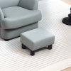HOMCOM Faux Leather Footstool, Small Foot Rest, Rectangle Sofa Stool for Bedroom Living Room, Grey