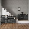 HOMCOM Bedroom Chest of Drawers, Fabric Dresser with 7 Drawers, Storage Organiser Unit with Open Shelves and Metal Frame for Living Room, Entryway
