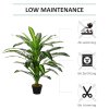 Outsunny 110cm/3.6FT Artificial Dracaena Tree Decorative Plant 40 Leaves with Nursery Pot, Fake Tropical Tree for Indoor Outdoor D??cor