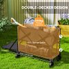 Outsunny Double Decker Folding Trolley on Wheels, 200KG & 350L Capacity Collapsible Wagon Festival Trolley Cart with 134cm Extended for Camping Sports Shopping Garden and Beach, Black