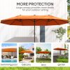 Outsunny 4.6m Large Garden Parasol Double-Sided Sun Umbrella Patio Market Canopy Shade Outdoor Orange - NO BASE