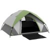 Outsunny Camping Tent, 2 Man Dome Tent, 3000mm Waterproof, with Sewn-in Groundsheet, Carry Bag and Top Hook, for Fishing Hiking Festival, Grey and Green