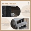 PawHut Pet Stairs, Cat Tree Climb Ladder with 3-step Stair, Scratching Posts, Platforms, Toy Ball, for Indoor Cats, Grey