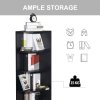 HOMCOM 4-Tier Corner Open Shelf Bookcase Freestanding Fan Bookshelf Plants Stand, 40x40x120cm, Black