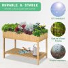 Outsunny Wooden Herb Planter with 8 Pocket, Raised Bed Container Garden Planter Boxes, 110L x 46W x 76Hcm, Natural
