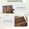 Outsunny 2-Seater Wooden Garden Bench, Antique Loveseat Chair with Table & Parasol Hole, Outdoor Bench for Porch, Patio, Carbonised Finish