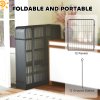 PawHut Dog Pen, 12 Panel Puppy Pen, Steel Dog Playpen, for Medium Breeds, 80cm Tall, Black