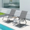 Outsunny Garden Rocking Chairs Set of 2, Ergonomic Outdoor Rocking Chairs with Armrests, High Backrest, Steel Frame Relaxing Rocker Armchair Seats for Patio, Balcony, Porch, Grey