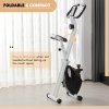 SPORTNOW Folding Exercise Bike, Quiet Stationary Bike with 8-Level Magnetic Resistance, Heart-Rate Sensor, Adjustable Seat and Wheels for Home Gym Workout, Black and White